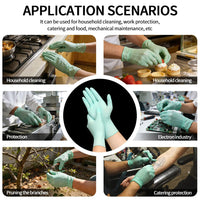 Disposable Nitrile Gloves – 9" Aqua Green 5.2mil Powder-Free Latex-Free 100pcs/Box XS–XL