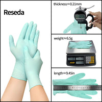 Disposable Nitrile Gloves – 9" Aqua Green 5.2mil Powder-Free Latex-Free 100pcs/Box XS–XL