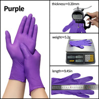 Disposable Nitrile Gloves – 9" Purple 3.54mil Powder-Free Latex-Free 100pcs/Box S–XL