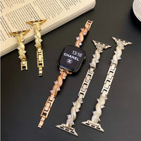 Diamond Beaded Metal Apple Watch Band – 38/40/41/42/44/45/49mm, Series 1–11 & Ultra