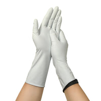 Dual-Layer Nitrile Gloves – 12" Black & White 6.7mil Food-Grade Long Cuff 50pcs/Box S–XL