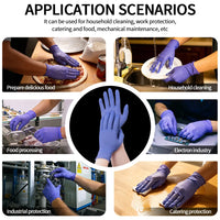 Disposable Nitrile Gloves – 9" Purplish Blue 3.2mil Food-Safe Chemical-Resistant 100pcs/Box XS–XL