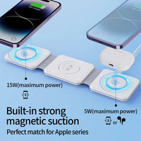 3-in-1 15W Magnetic Wireless Charger Stand Fast Charging for Base with Folding Feature for Iwatch and for Airpods