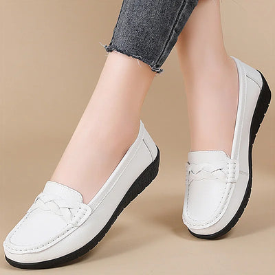 Women's Woven Loafers – Elegant Slip-On Flat Shoes