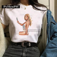 Fashion Girl T Shirt A Stylish European and American Style Printed T-shirt Is A Great Summer Casual Friend for Women