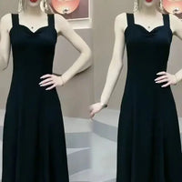 Fashion V-Neck Folds Slip Midi Dress Casual Summer Vintage Broken Flowers Commute Female Clothing Elegant A-Line Waist Dresses