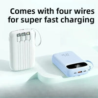 120W Fast Charging Power Bank – 10000/20000mAh with Built-in Cable