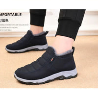 Men's Chunky Ankle Boots – Warm Cotton Slip-On Winter Shoes