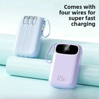 120W Fast Charging Power Bank – 10000/20000mAh with Built-in Cable