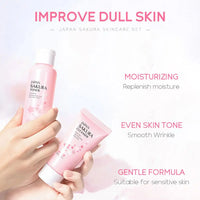 Sakura skin care sets with cleanser, serum, eye cream, facial cream, beauty products for women, travel skin care kit