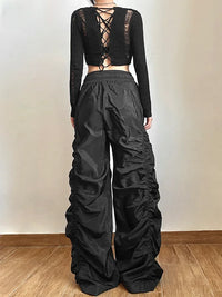 Fashion Trend Personalized Self-Confidence Avant-Garde Cool All-Match Casual Loose Girl High Waist Wide Leg Lantern Pants
