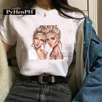 Fashion Girl T Shirt A Stylish European and American Style Printed T-shirt Is A Great Summer Casual Friend for Women