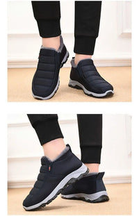 Men's Chunky Ankle Boots – Warm Cotton Slip-On Winter Shoes