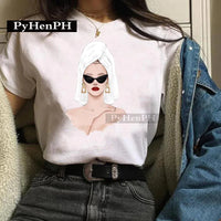 Fashion Girl T Shirt A Stylish European and American Style Printed T-shirt Is A Great Summer Casual Friend for Women