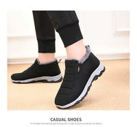 Men's Chunky Ankle Boots – Warm Cotton Slip-On Winter Shoes