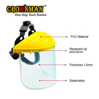 CROWNMAN CE Certified Safety Face Shield – 14" Clear PC Lens with Aluminum Binding