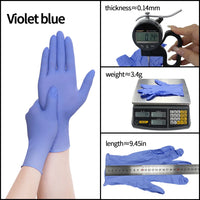 Disposable Nitrile Gloves – 9" Purplish Blue 3.2mil Food-Safe Chemical-Resistant 100pcs/Box XS–XL