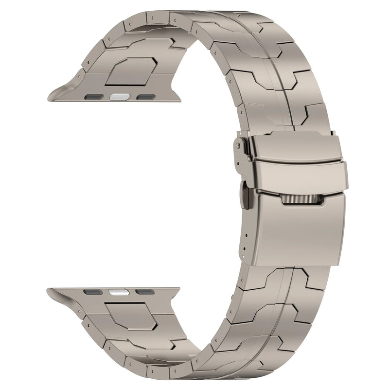 Luxury Titanium Stainless Steel Apple Watch Band – Series 4–9, SE & Ultra – 38/40/41/42/44/45/49mm