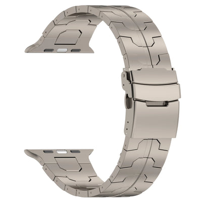 Luxury Titanium Stainless Steel Apple Watch Band – Series 4–9, SE & Ultra – 38/40/41/42/44/45/49mm