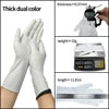 Dual-Layer Nitrile Gloves – 12" Black & White 6.7mil Food-Grade Long Cuff 50pcs/Box S–XL
