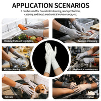 Dual-Layer Nitrile Gloves – 12" Black & White 6.7mil Food-Grade Long Cuff 50pcs/Box S–XL