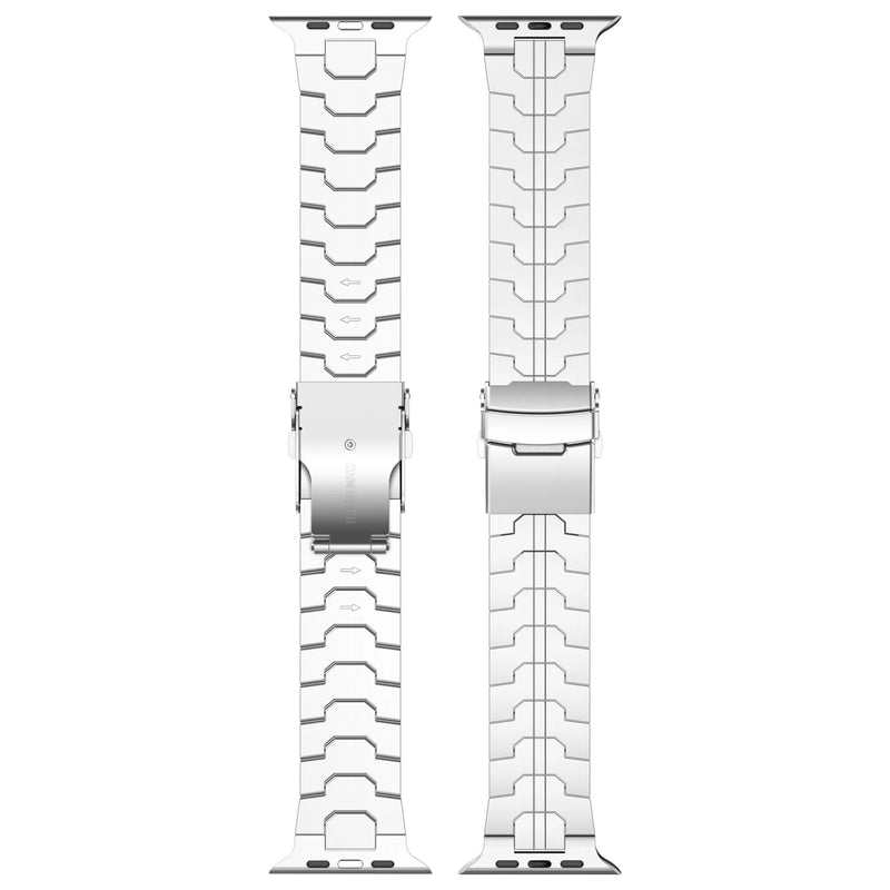 Luxury Titanium Stainless Steel Apple Watch Band – Series 4–9, SE & Ultra – 38/40/41/42/44/45/49mm