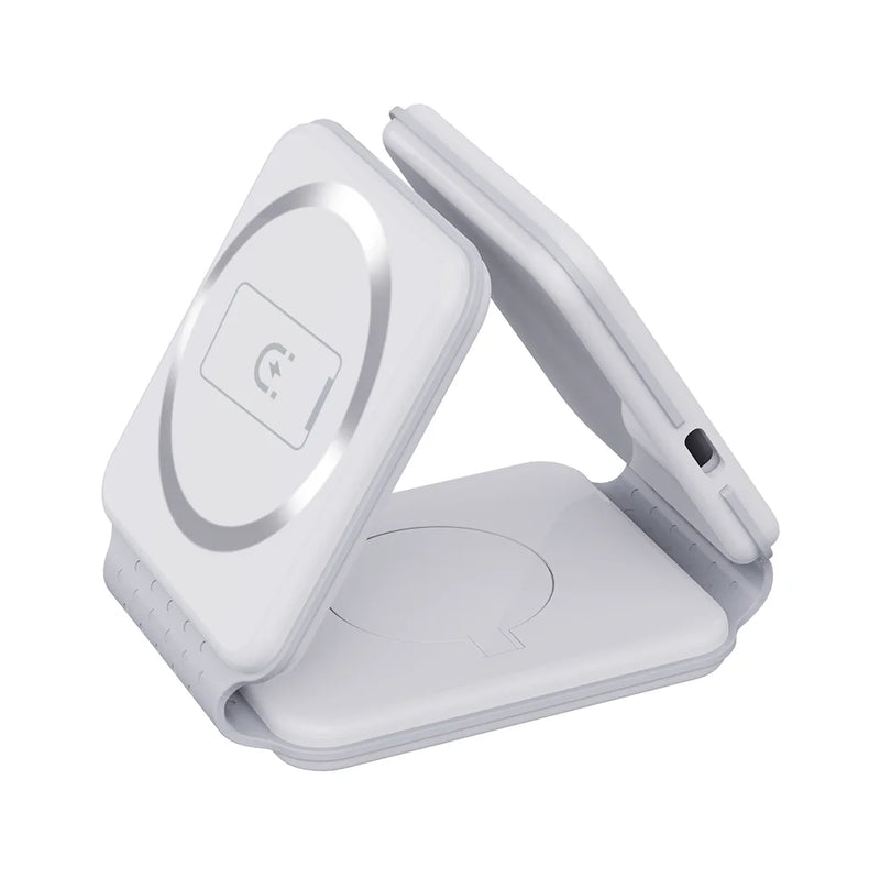 3-in-1 15W Magnetic Wireless Charger Stand Fast Charging for  Base with Folding Feature for Iwatch and for Airpods