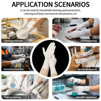 Heavy Duty Nitrile Gloves – 12" White 5.6mil Extra Long Powder-Free Latex-Free 100pcs/Box XS–XL