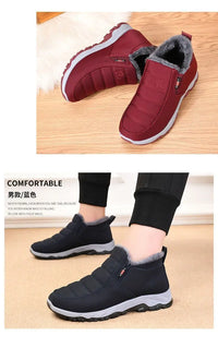 Men's Chunky Ankle Boots – Warm Cotton Slip-On Winter Shoes