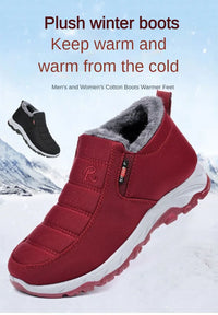 Men's Chunky Ankle Boots – Warm Cotton Slip-On Winter Shoes