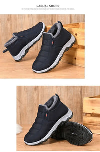 Men's Chunky Ankle Boots – Warm Cotton Slip-On Winter Shoes