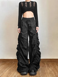 Fashion Trend Personalized Self-Confidence Avant-Garde Cool All-Match Casual Loose Girl High Waist Wide Leg Lantern Pants