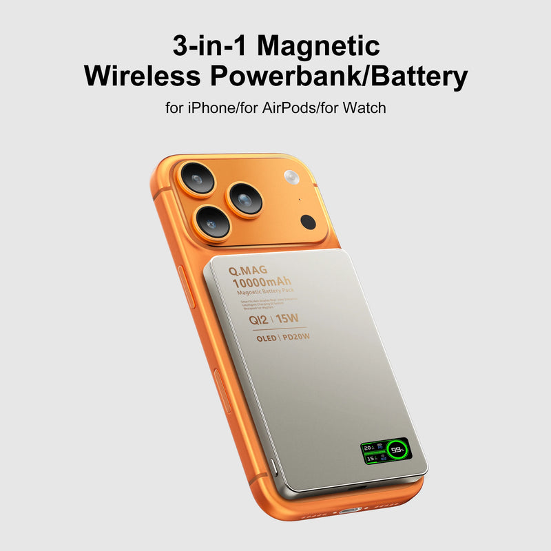 Magnetic Wireless Power Bank – 5000/10000mAh MagSafe Fast Charge