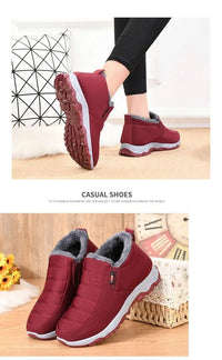 Men's Chunky Ankle Boots – Warm Cotton Slip-On Winter Shoes