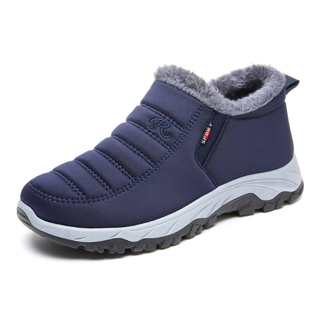 Men's Chunky Ankle Boots – Warm Cotton Slip-On Winter Shoes