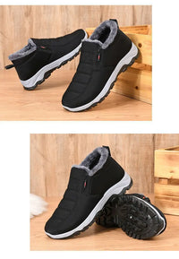 Men's Chunky Ankle Boots – Warm Cotton Slip-On Winter Shoes