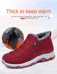 Men's Chunky Ankle Boots – Warm Cotton Slip-On Winter Shoes