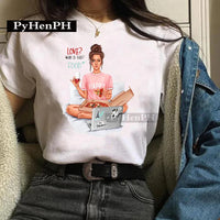 Fashion Girl T Shirt  A Stylish European and American Style Printed T-shirt Is A Great Summer Casual Friend for Women