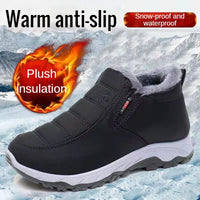 Men's Chunky Ankle Boots – Warm Cotton Slip-On Winter Shoes